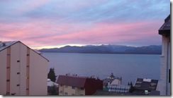Anochecer desde el apartamento en Bariloche
