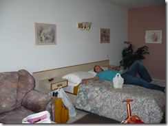 Reposando en el hostal